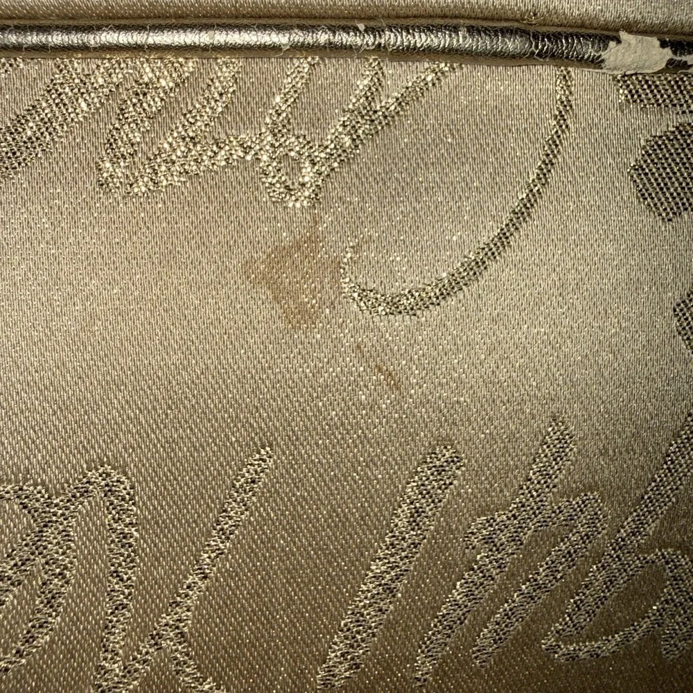 Coach Ltd Ed Poppy Lurex Script F17472 Hobo Shoulder Bag Gold Jacquard & Leather